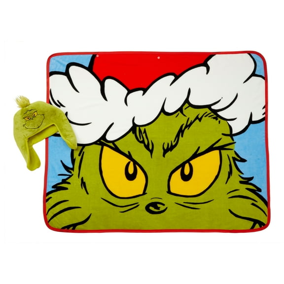 Grinch Cozy Hat and Throw Hoodiwink Set