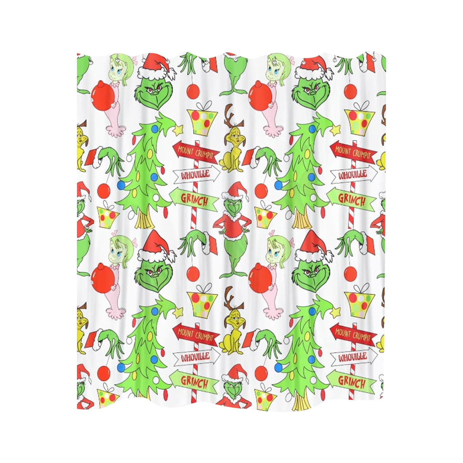 Grinch Decor Christmas Decorations Festive Holiday Shower Curtain ...