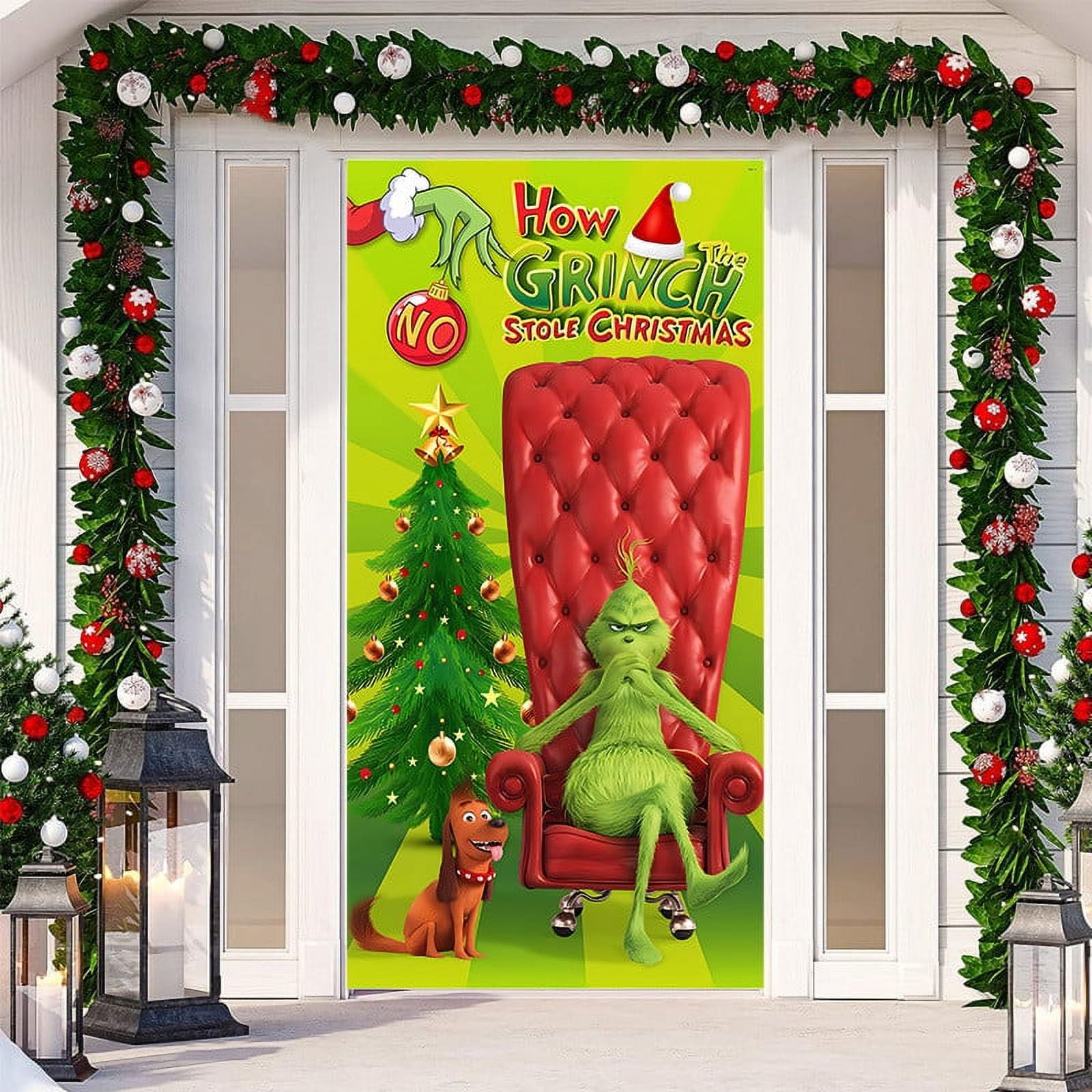 Grinch Decor Grinch Decorations Grinch Costume Christmas Door Cover ...