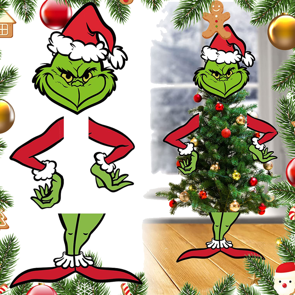 Grinch Decor for Tree,Grinch Christmas Tree Topper, Grinchmas Decor for