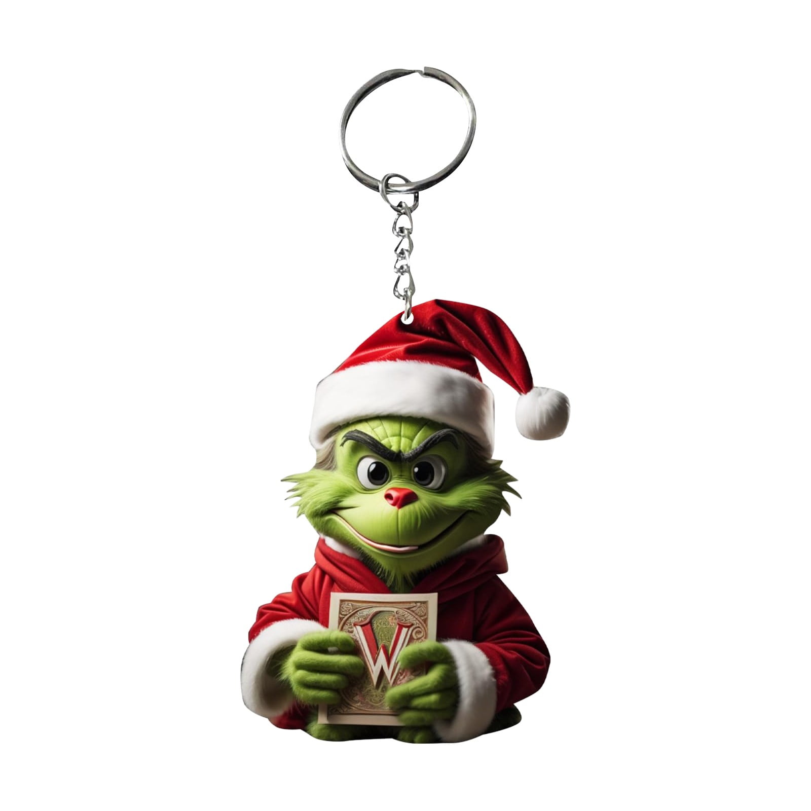 Grinch Decoration! 1pc Grinch Christmas Decorations Green Hair Keychain