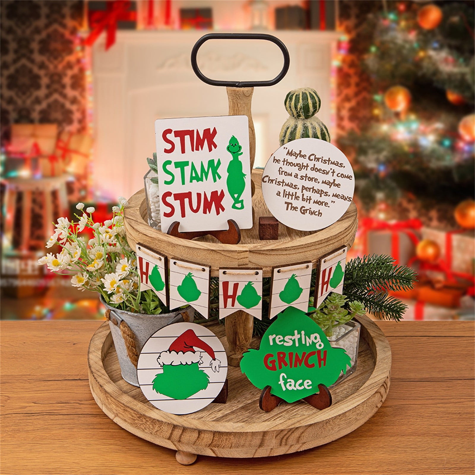 Grinch Decoration!,Grinch Ornaments,Christmas Decoration For Tiered