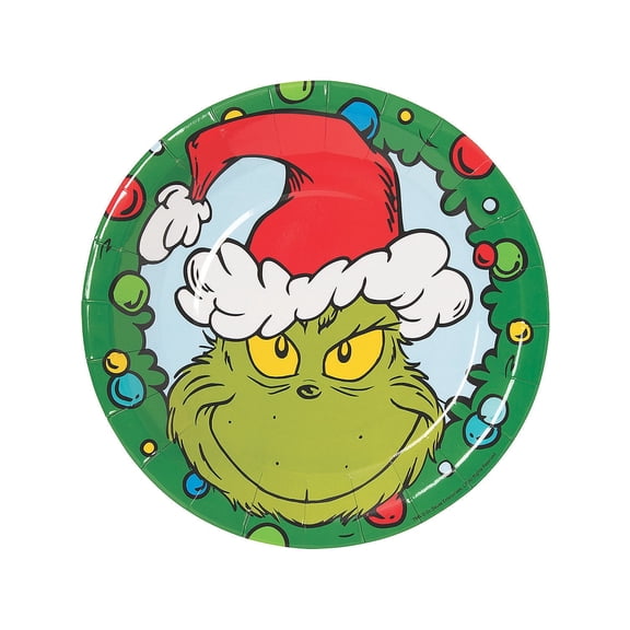 Grinch Dinner Plate - Party Supplies - 8 Pieces