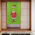 Grinch Door Curtains, Funny 2 Panels Partition Doorway Curtain Tapestry