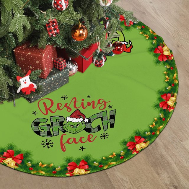 Grinch Elf Christmas Tree Skirts,Jack Skellington Christmas Tree Skirt