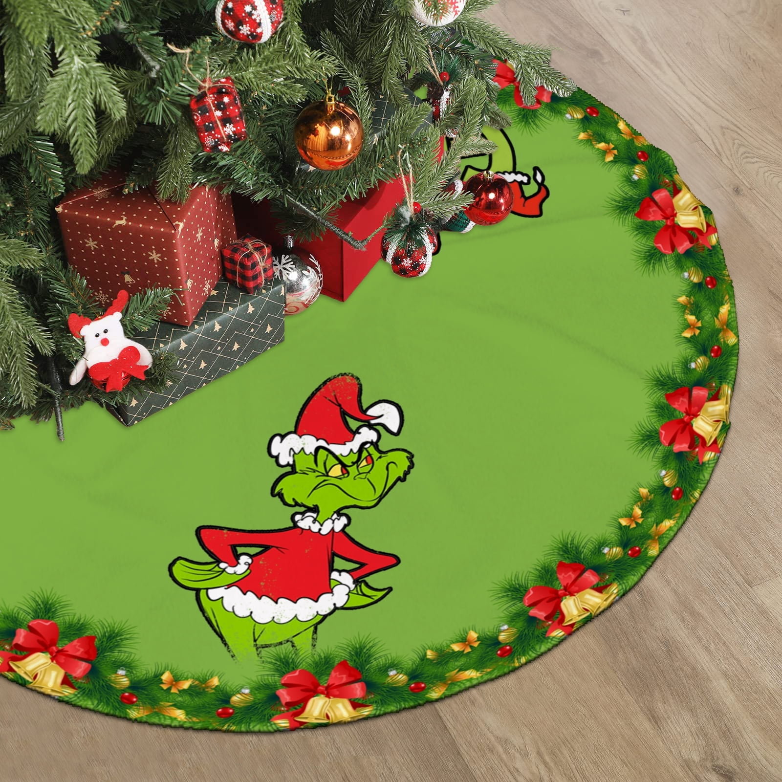 New Christmas The Grinch Bundle 4 Grinch Stockings & 48” Grinch Tree Skirt store