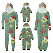Onlypjs Family Matching Christmas Pajamas Sets, Reindeer Grinch Onesies Hooded Sleepwear, Grinch Matching Christmas Pjs for Family Women Men Kids Baby