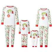 GUVPEV Onlypjs Grinch Family Christmas Pajamas Matching Sets, 2 Pcs Merry Grinchmas Christmas Pjs Matching Sets, Grinch Christmas Pajamas for Family Dad Mon Kids Baby