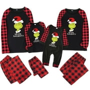 Onlypjs Grinch Family Christmas Pajamas Matching Sets, 2 Pcs Merry Grinchmas Christmas Pjs Matching Sets, Grinch Christmas Pajamas for Family Dad Mon Kids Baby