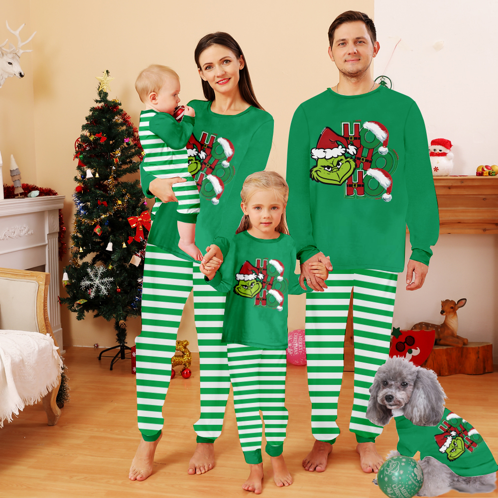 Grinch Family Christmas Pyjamas Set Grinch Matching Christmas Pjs for