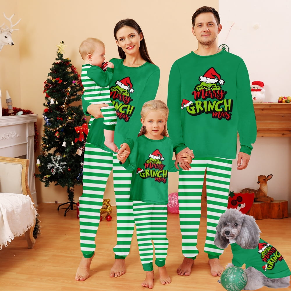 Grinch Family Christmas Pyjamas Set Grinch Matching Christmas Pjs for