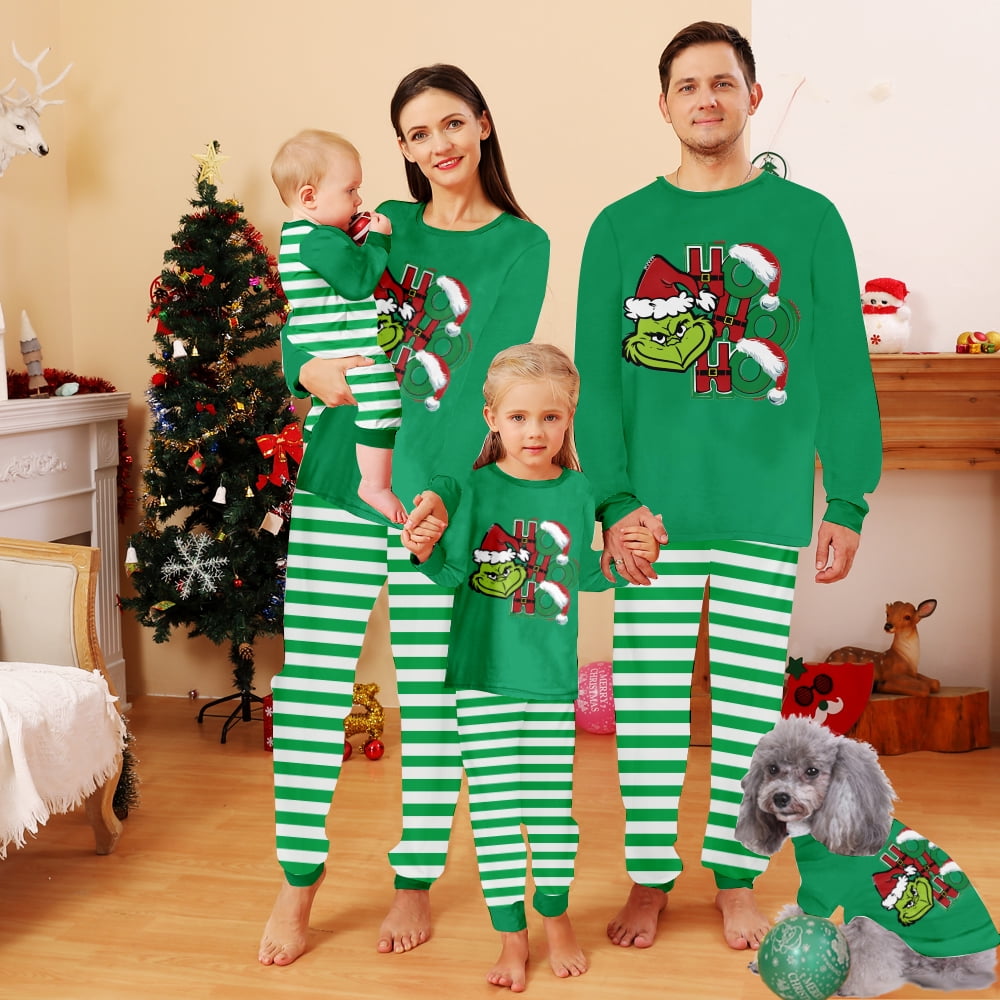 Grinch Family Christmas Pyjamas Set Grinch Matching Christmas Pjs for