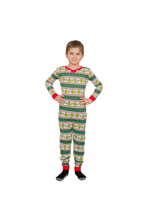 Grinch Family Printed Casual Men's Sleepwear Sets, Green 1-Pack