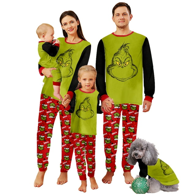 Grinch Family Matching Pajama Set Adult - Kid, Toddler, pet Costumes ...