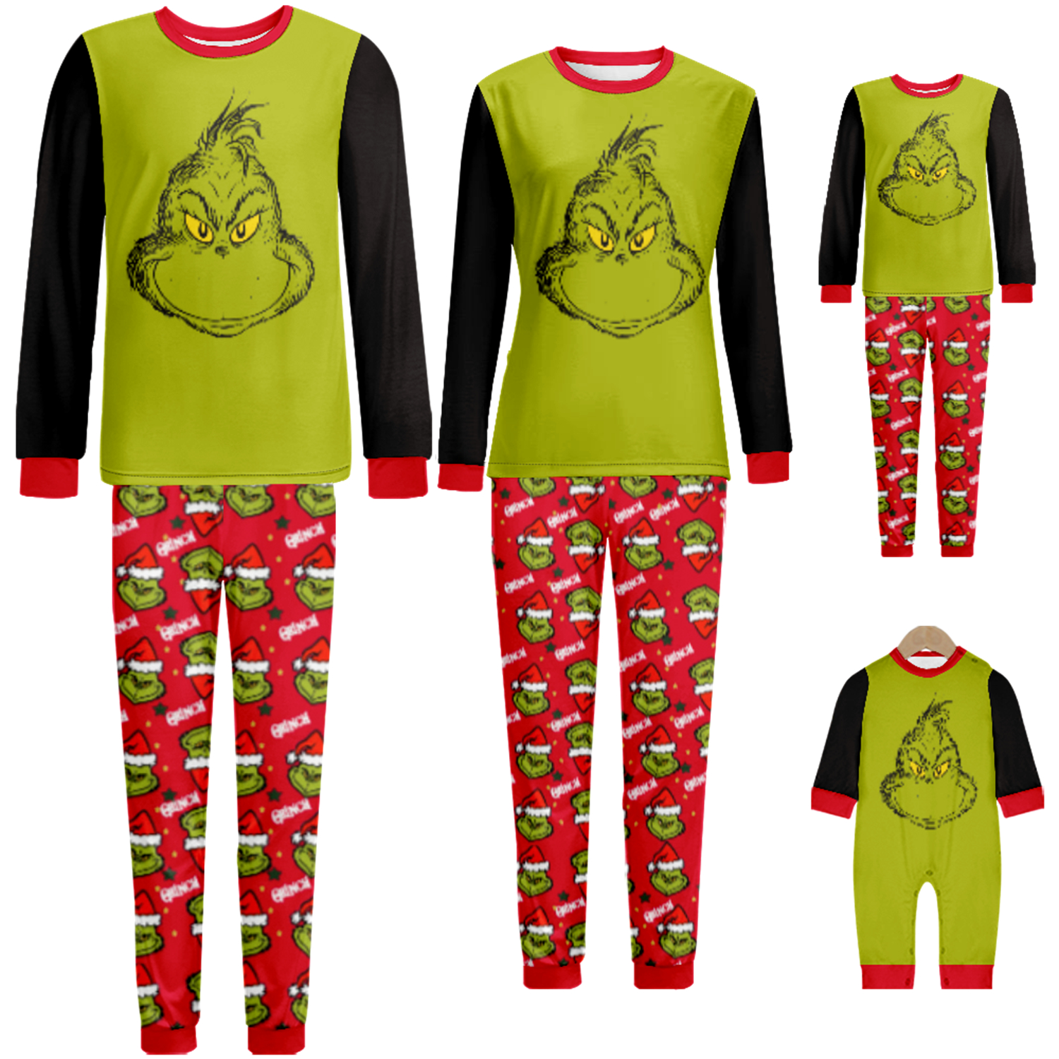 Grinch Family Print Clothing Set Kids Baby Family Match Clothing Set