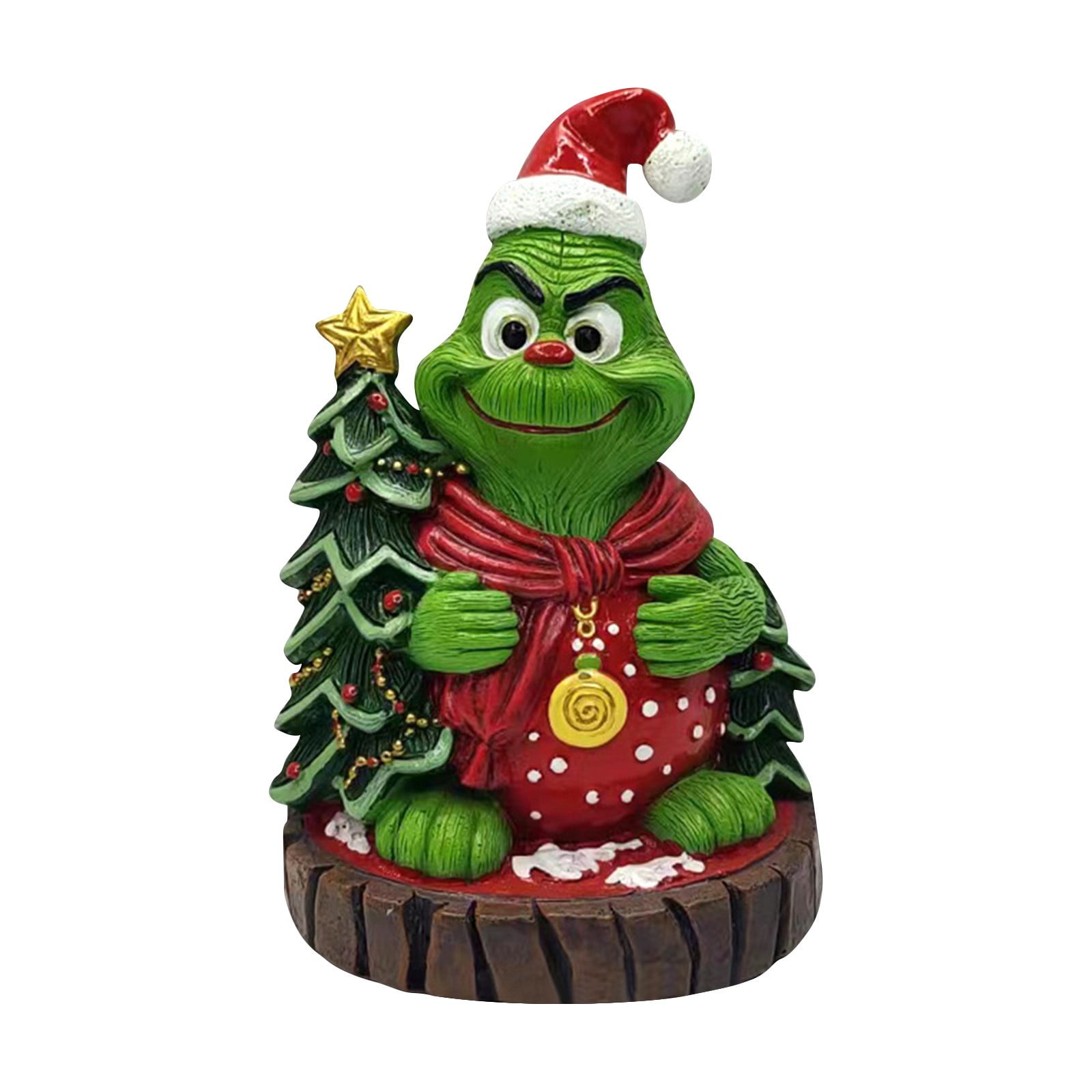 Grinch Gnome Figurine,Christmas Grinch Statue,Grinch Figure,Grinch