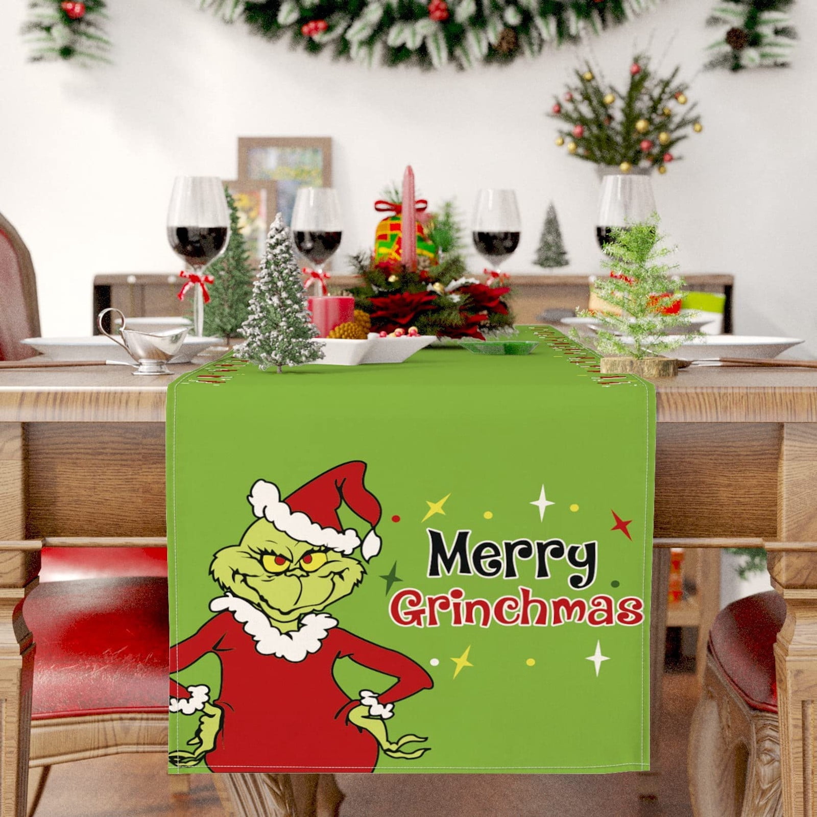 Grinch,Grinch Christmas Decorations,Grinch Decor,Linen Green Christmas