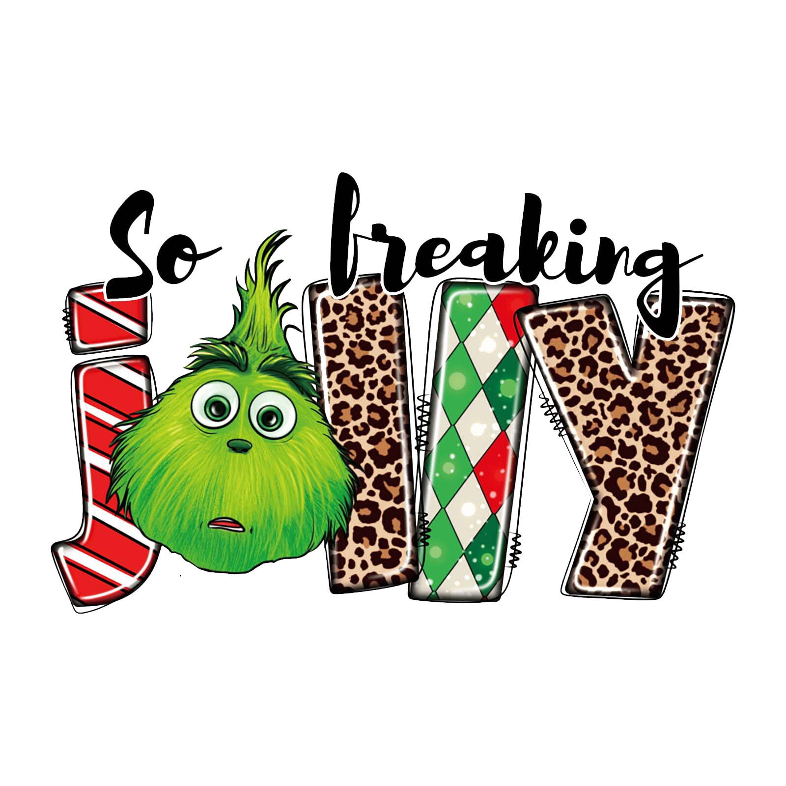 Grinch Heat Transfer Heat Press Sticker, Christmas Cartoon Pattern Iron ...