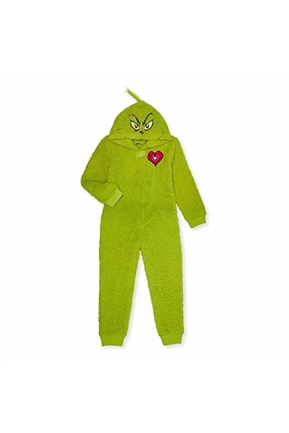 Grinch Holiday Matching Family Christmas Pajamas Unisex Sleepwear Union Suit, Large