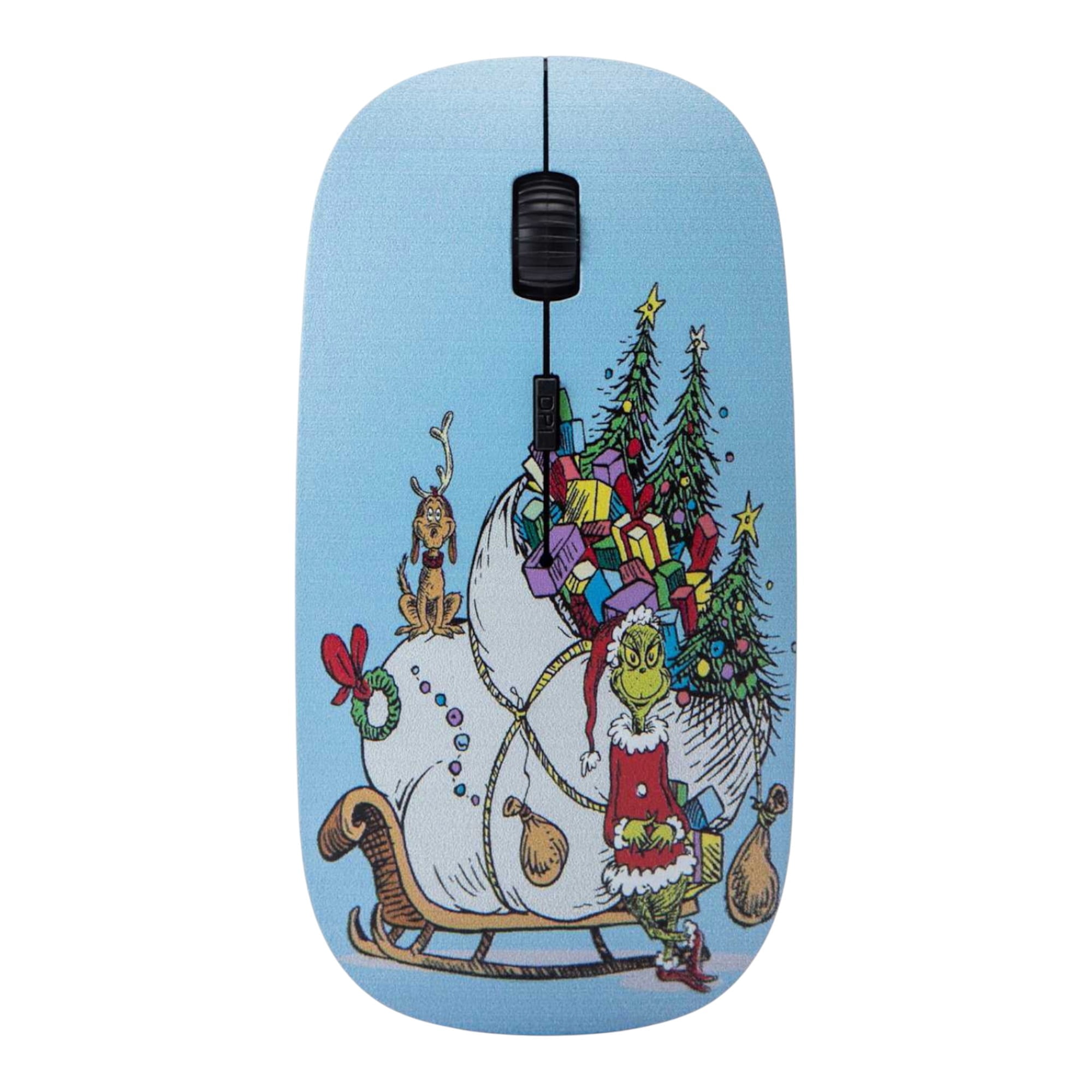 Grinch Holiday Wireless Mouse with USB Receiver – Sleigh & Gifts