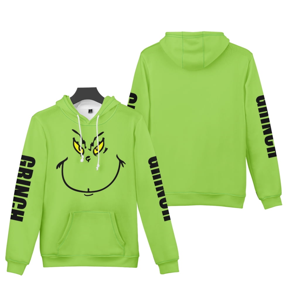 Grinch Hoodies Christmas Novelty Hoodie Cartoon Pullover For Mens And