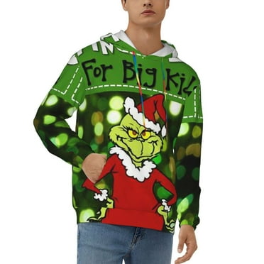 Grinch Hoodies For Teen Men Boys Pullover Hoodie Sweatshirt With Pockets For Birthday Gift,Men'S Hoodie Pullover Hooded Sweatshirt Hoodies With Bigpockets For Men,Medium
