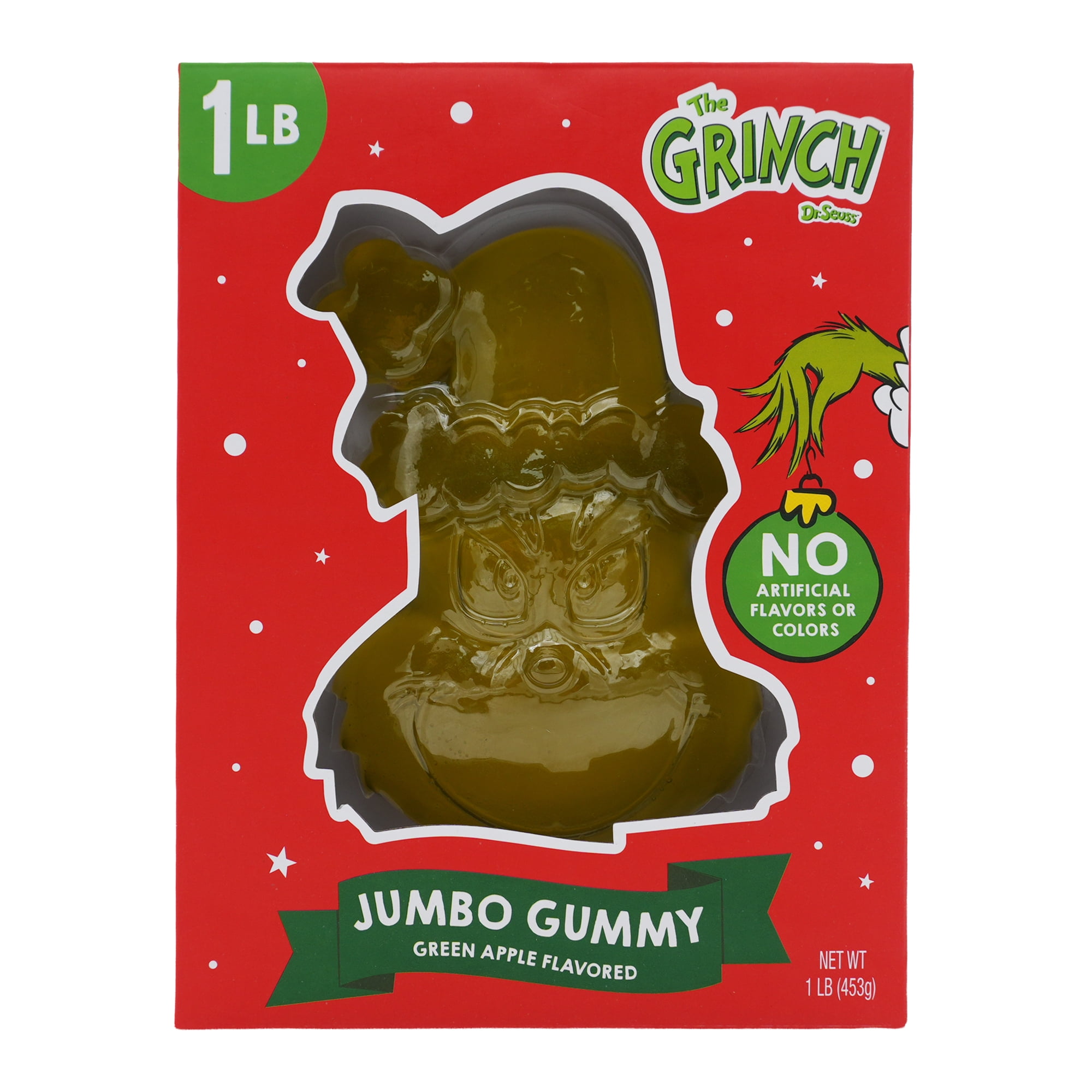 Grinch Jumbo Gummy Candy Treat - Holiday Fun Flavors by Ten Acre Gifts