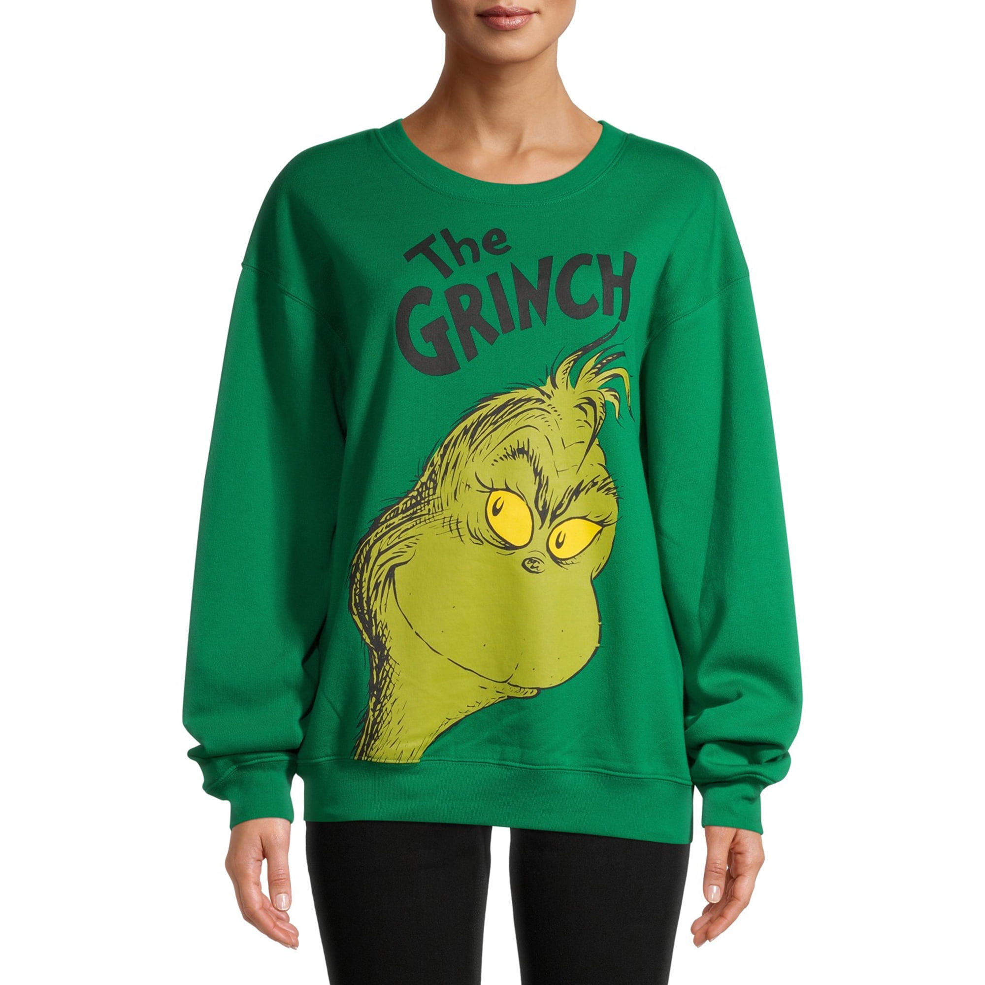 Grinch Juniors Holiday Sweatshirt - Walmart.com