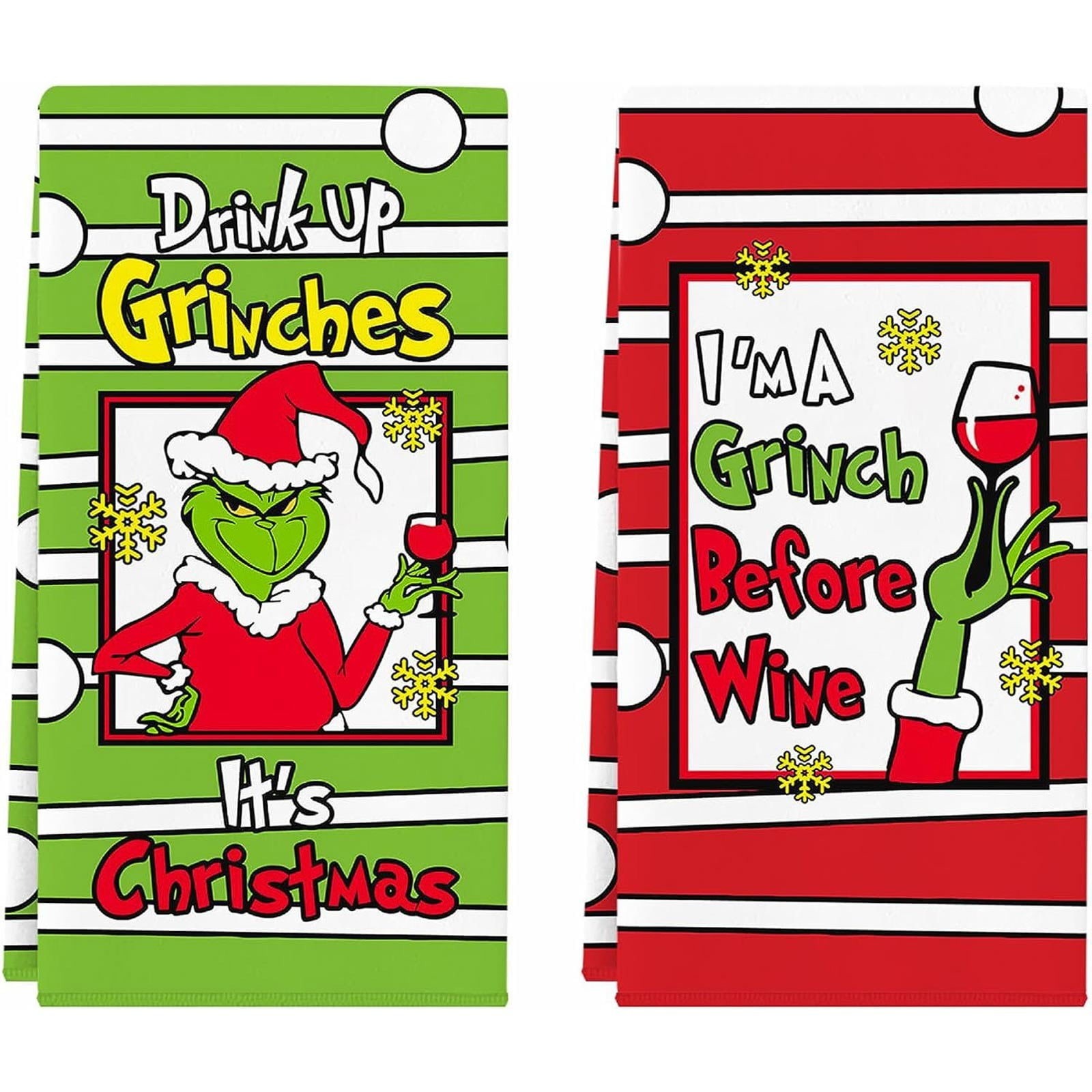 Grinch Kitchen Set 2pc Towel Dish Cloth Hand Towel Dishcloth Dish Towel