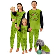 ONLYPJS Griinch Family Matching Christmas Pajamas Sets, 2 Pcs Merry Griinchmas Family Pjs Matching Sets Christmas, Griinch Matching Christmas Pjs for Family Couples Women Men Kids Baby