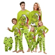 ONLYPJS Grinch Matching Christmas Pajamas for Family, 2Pcs Grinch Family Matching Christmas Pajamas Sets for Couples Women Men Kids Baby