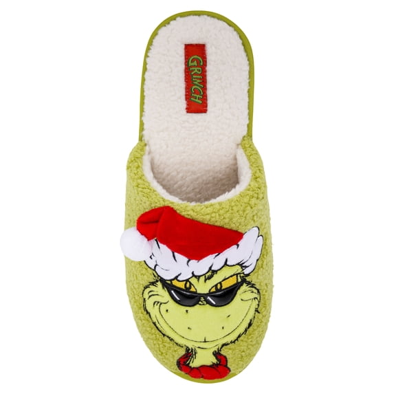Grinch Men’s Plush Scuff Slipper - Walmart.com
