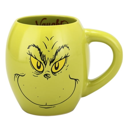Grinch Naughty And Nice 18 Oz Oval Sculpted Ceramic Mug