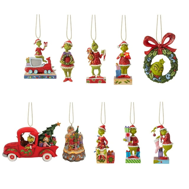 Grinch Ornaments Set Of 10 Christmas Tree Hanging Ornaments Themed ...