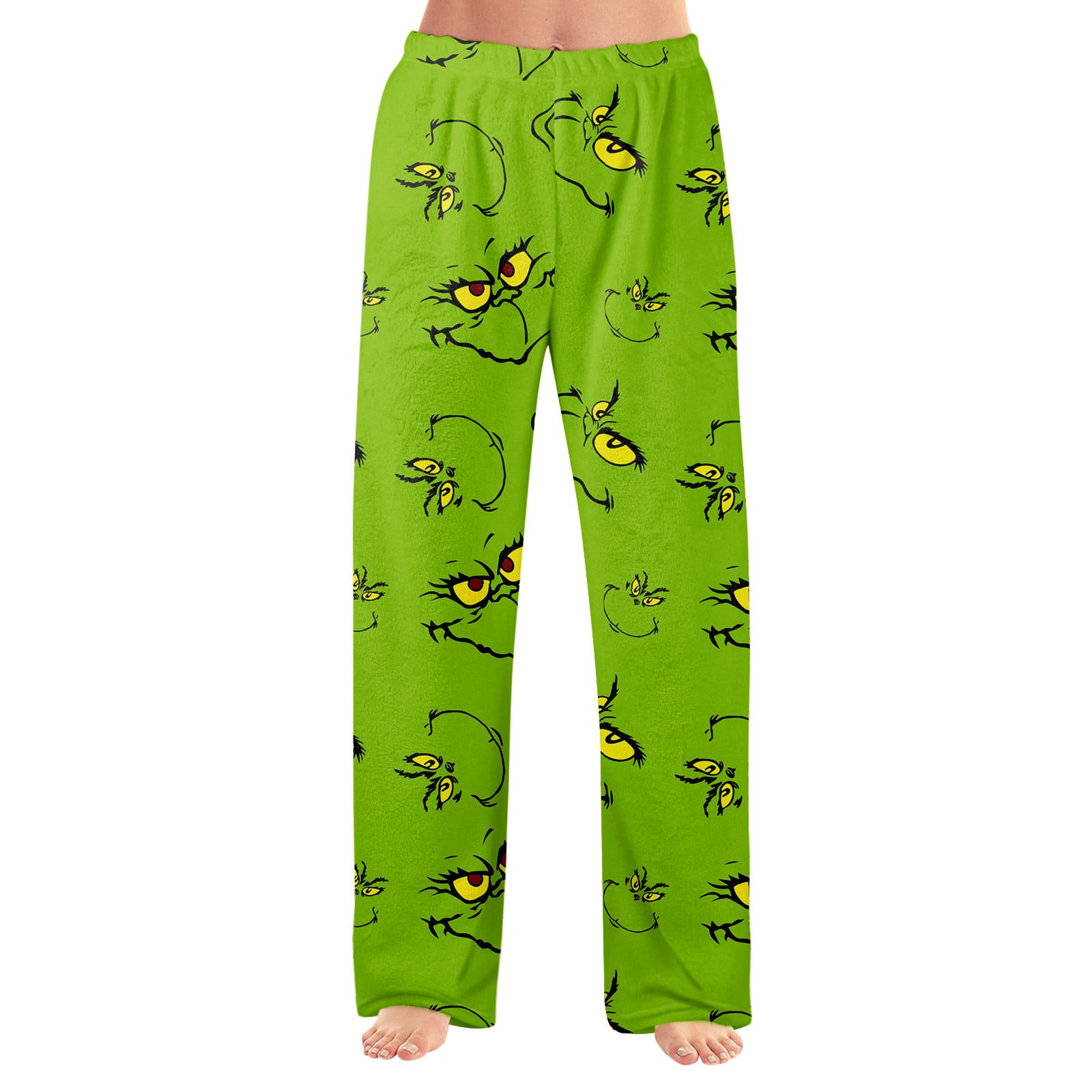 Basku Grinch Pantalon De Pyjama, Femme Motif Rayures Pantalon De Pyjama