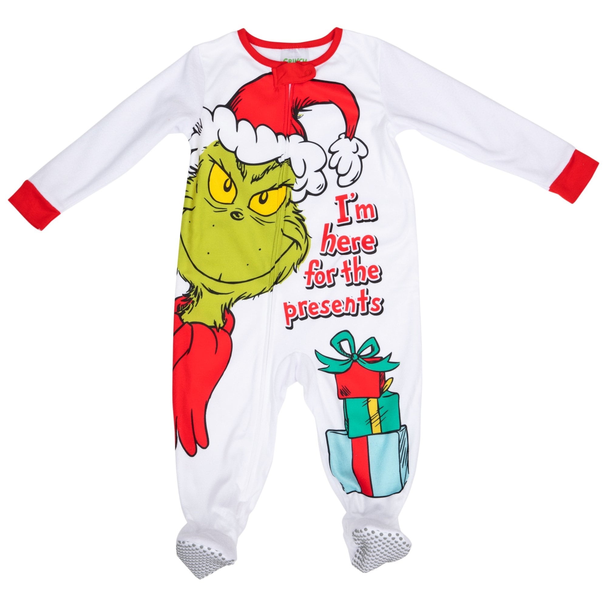 Grinch Pajamas Kids Unisex Sleepwear 2pc sets Union Suits Footed