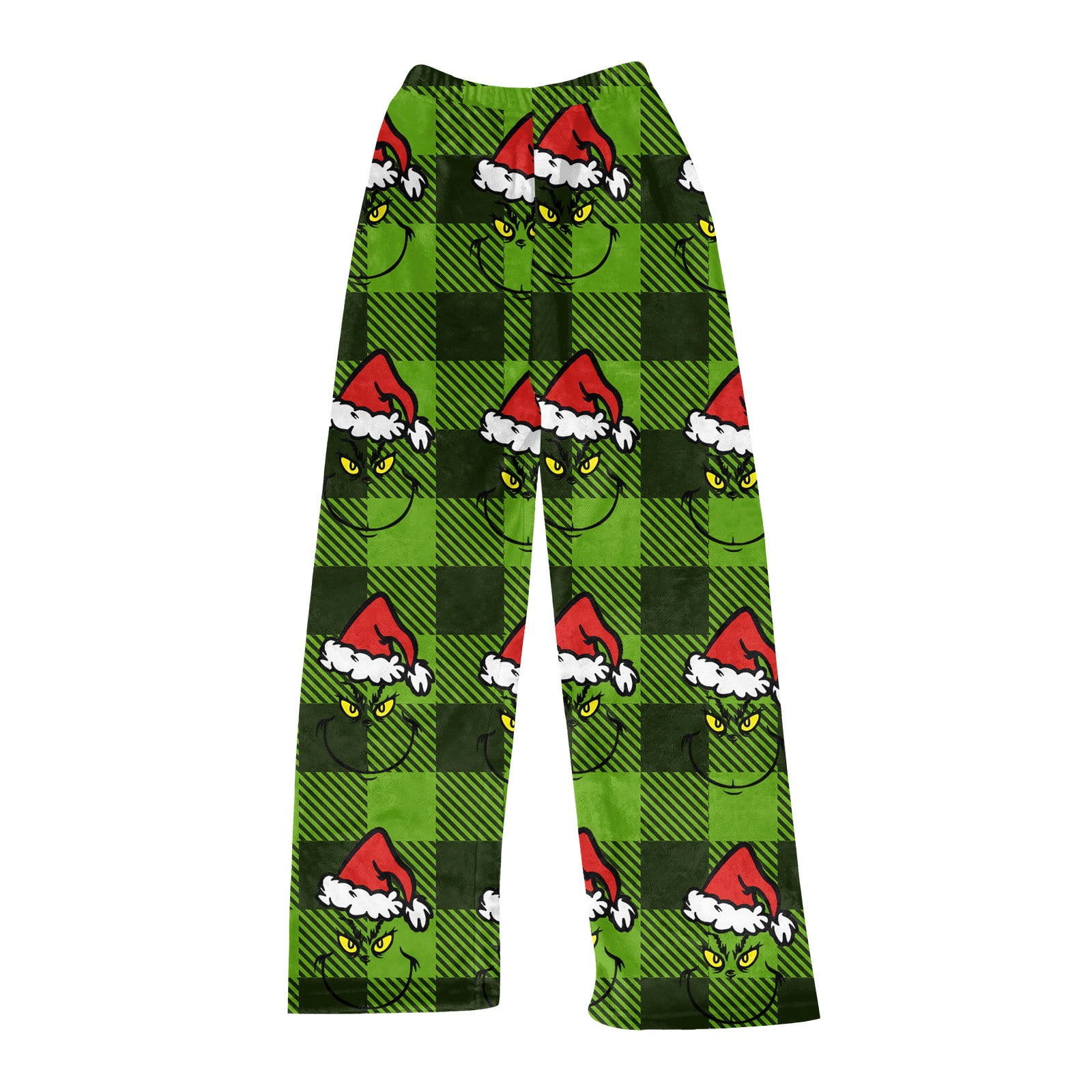 Grinch Pajamas Pants for Women, Women Winter Plaid Grinch Pants Full ...