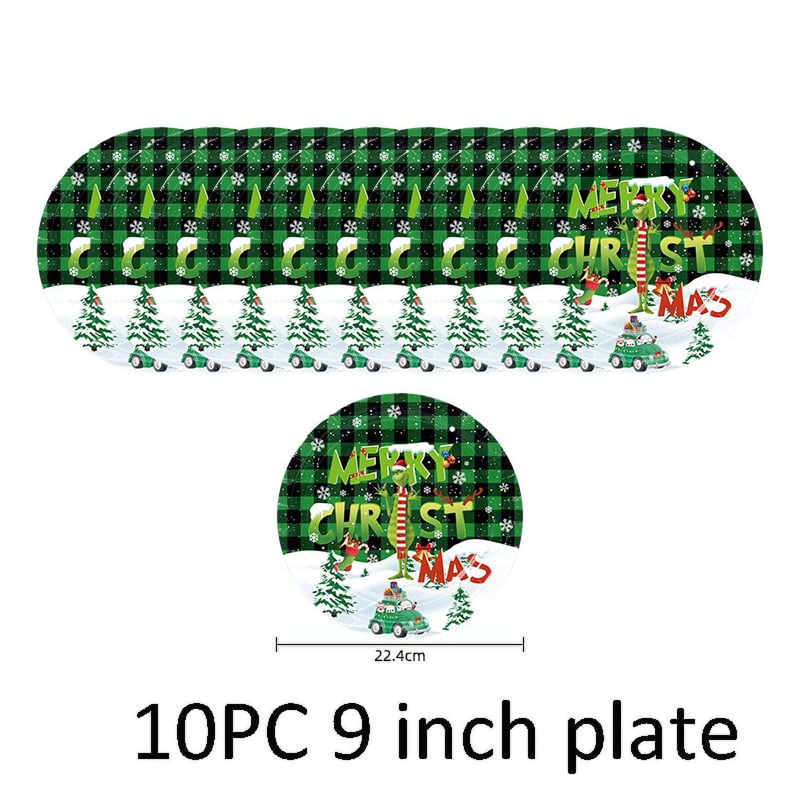 Grinch Party Supplies Set,Christmas Party Supplies Serves , Cutlery