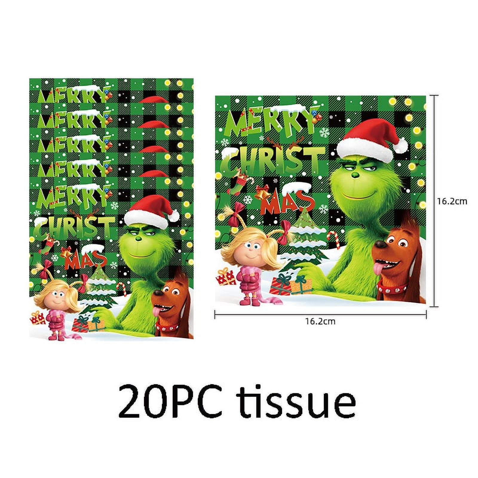 Grinch Party Supplies Set,Cutlery Included for Xmas Party，Christmas