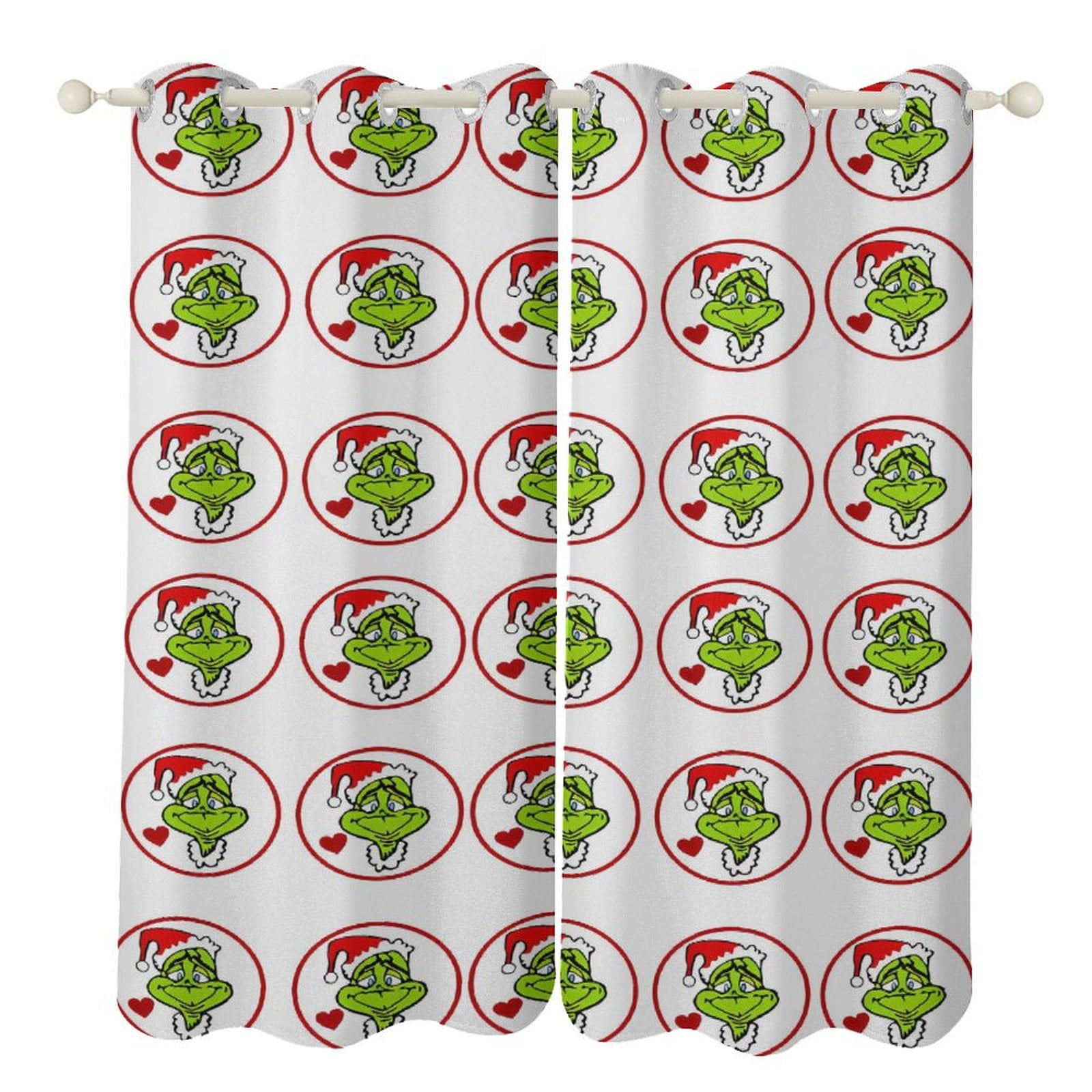 Grinch Perforated Curtain Blackout Curtains Decorative Apartment ...