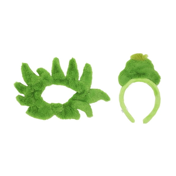 Grinch Plush Headband with Furry Collar Set