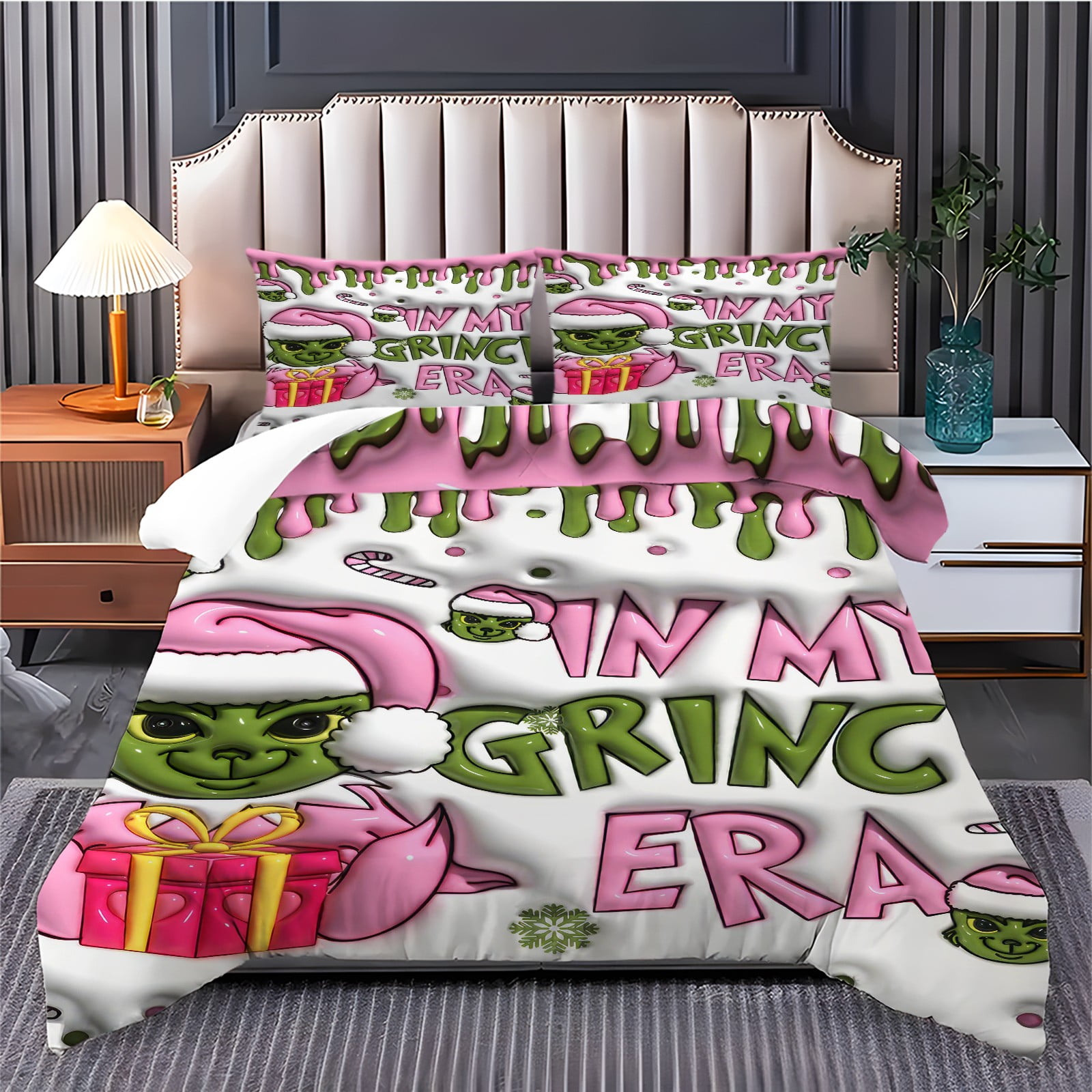 Grinch Queen Size Duvet Cover,Christmas Bedding Sets Queen,Grinch ...
