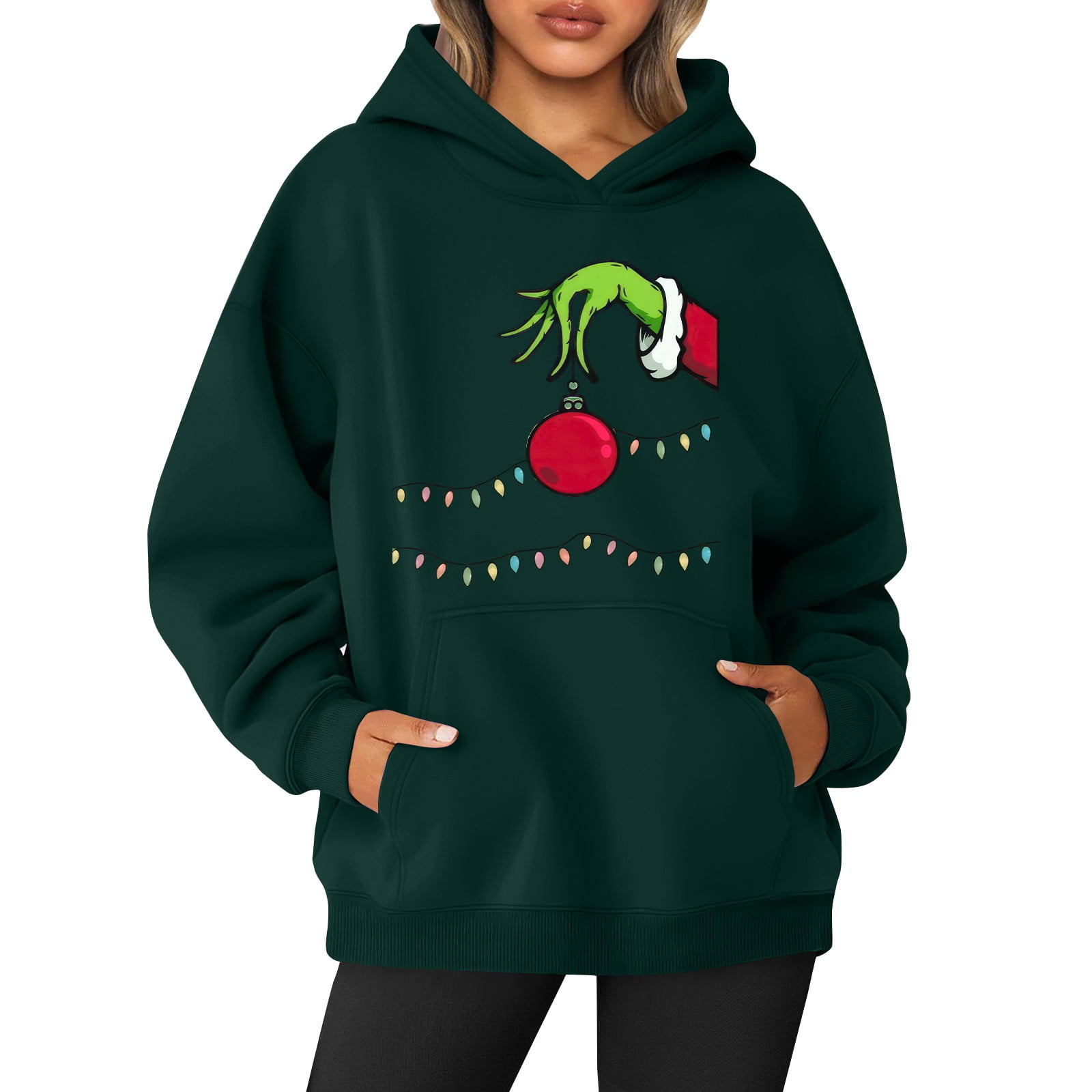 Grinch Shirt Grinch Sweatshirt - Women's Round Neck Long Sleeve Floral ...