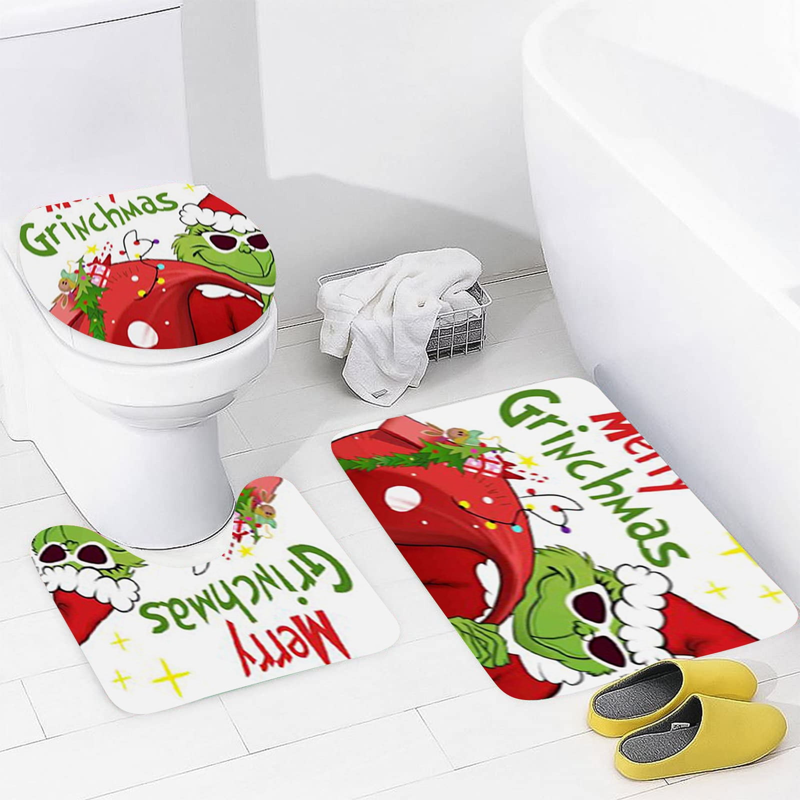 Grinch Shower Curtain,Grinch Bathroom Decor,Grinch Bathroom Set ...
