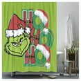 Grinch Shower Curtain for Bathroom with Hooks Non Slip Toilet Polyester Cover Mat Set Bathroom ...