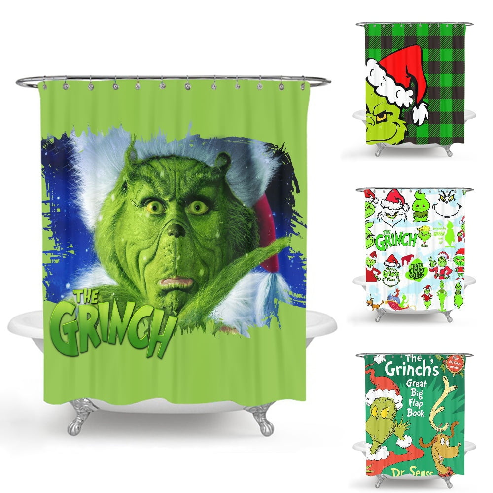 Grinch,Shower Curtsin,Grinch Shower Curtains Set For Bathroom,Fabric