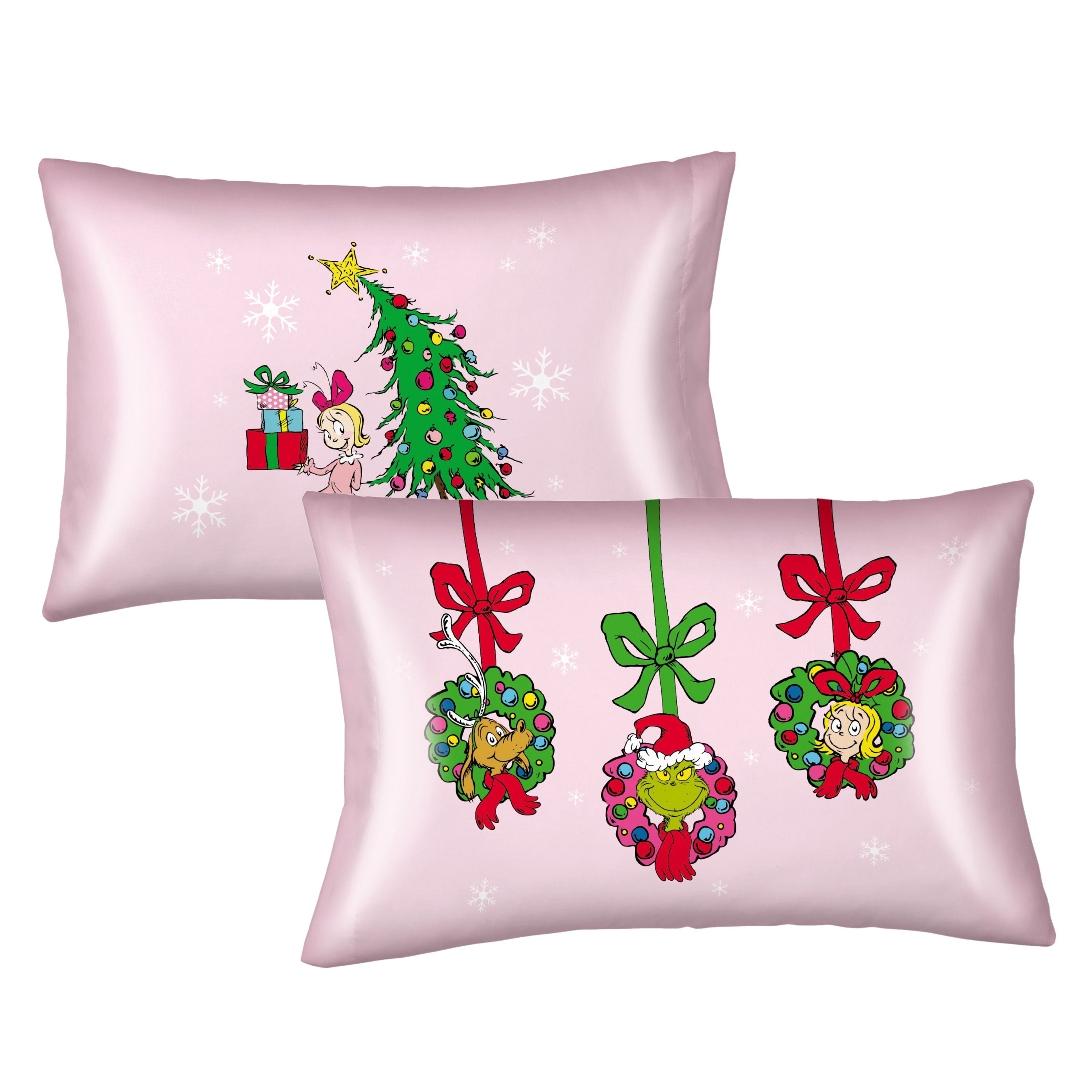 Grinch Pink Reversible Silky Satin Pillowcase, Standard Size, 1-Pack