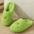 Grinch Slippers for Women Christmas Warm Winter Cotton Slippers Couple
