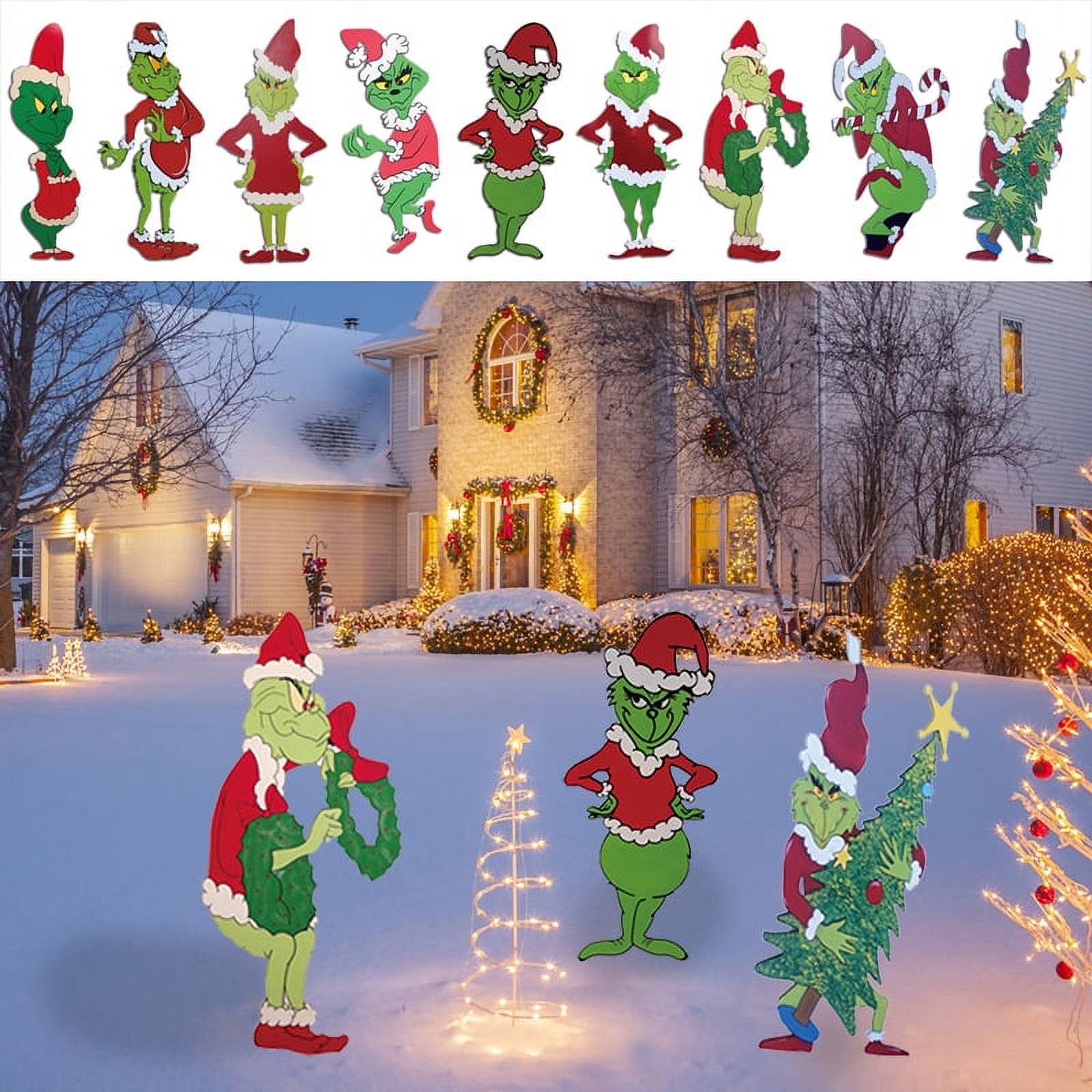 Grinch Stealing Christmas Yard Sign ArtA