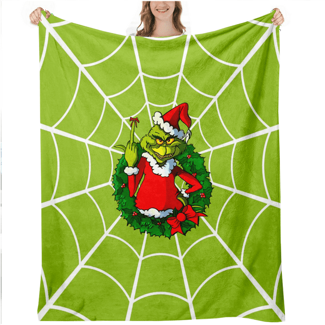 Grinch Super Soft Blanket for Couch Lightweight Fluffy Blanket,40x58